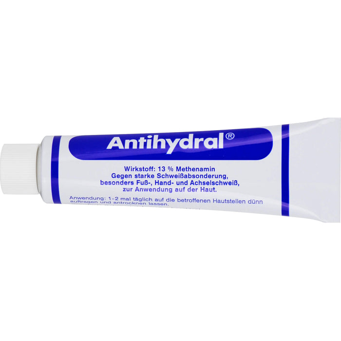 Antihydral 130 mg/g Methenamin Salbe gegen starken Schweißabsonderung, besonders Fuß-, Hand- und Achselschweiß, 70 g Onguent