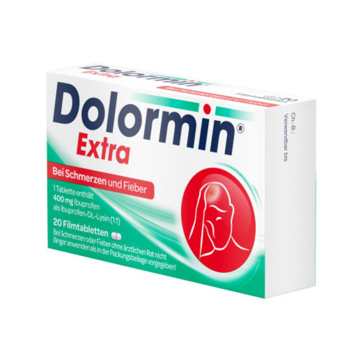 Dolormin extra Filmtabletten bei Schmerzen und Fieber, 20 pc Tablettes