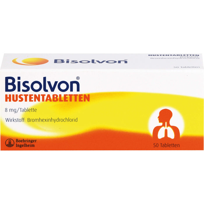 Bisolvon Hustentabletten zur Behandlung der übermäßigen Bildung von Schleim bei Erkältungshusten, 50 pcs. Tablets