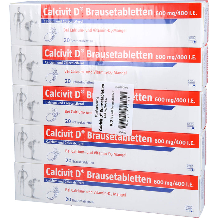 Calcivit D Brausetabletten 600 mg/400 I.E., 100 pcs. Tablets
