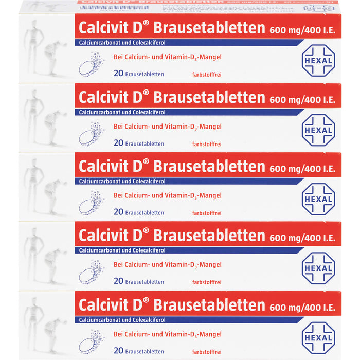 Calcivit D Brausetabletten 600 mg/400 I.E., 100 pcs. Tablets