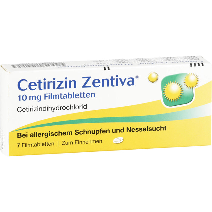 Cetirizin Zentiva 10 mg Filmtabletten bei Allergien, 7 pcs. Tablets