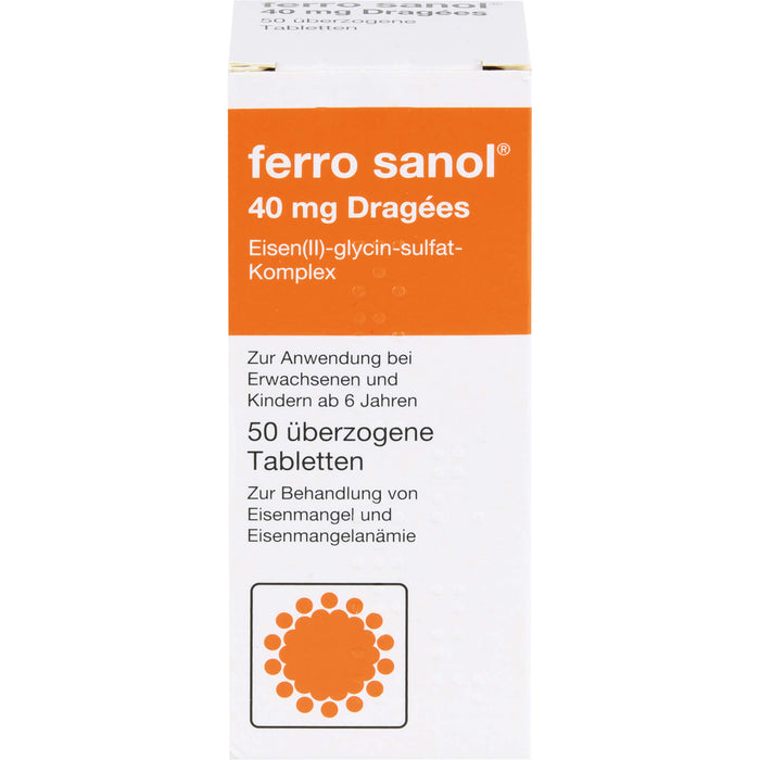 ferro sanol Dragées überzogene Tabletten zur Behandlung von Eisenmangel und Eisenmangelanämie, 50 pcs. Tablets
