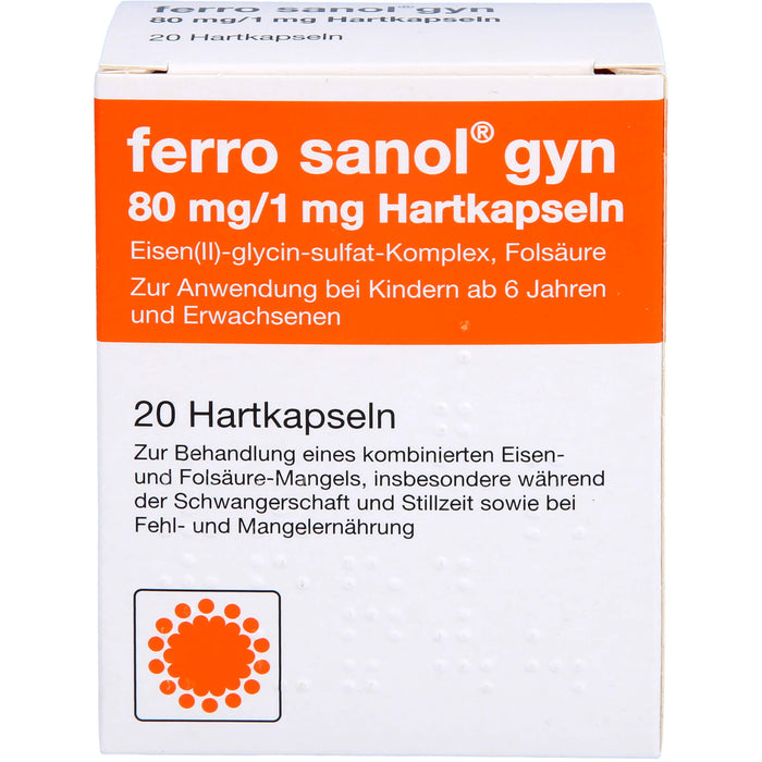 ferro sanol gyn Kapseln bei Eisen- und Folsäuremangel, 20 pcs. Capsules