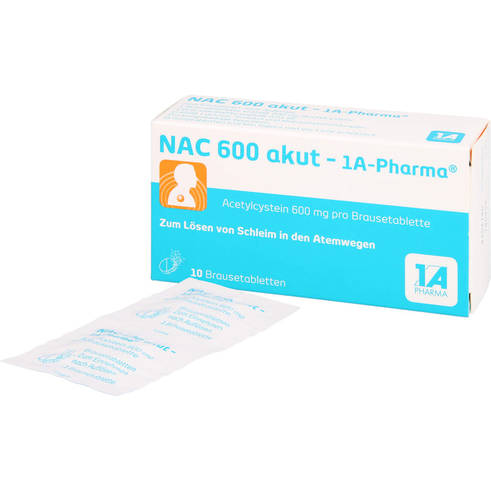 NAC 600 akut - 1 A Pharma, 10 pc Tablettes