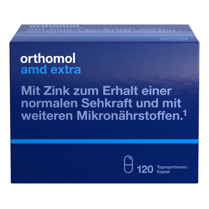 Orthomol AMD extra - Mikronährstoffe für den Erhalt normaler Sehkraft - mit Zink, Lutein und Zeaxanthin - Kapseln, 120 pcs. Daily portions