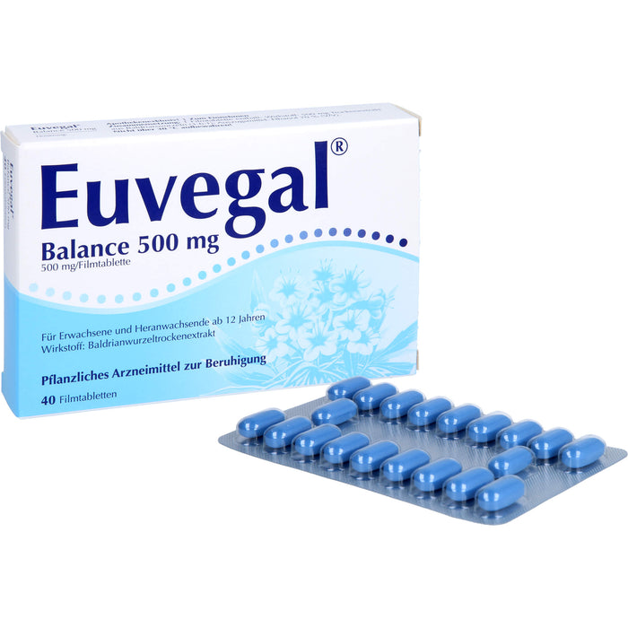 Euvegal Balance 500 mg Filmtabletten zur Beruhigung, 40 pc Tablettes