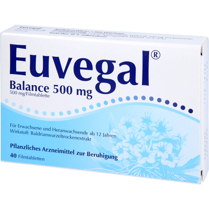 Euvegal Balance 500 mg Filmtabletten zur Beruhigung, 40 pc Tablettes