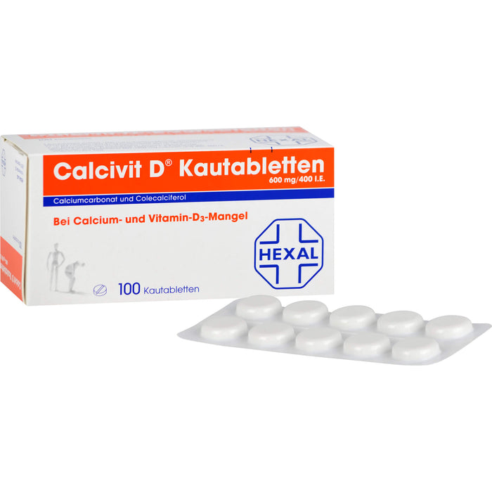 Calcivit D Kautabletten 600 mg/400 I.E., 100 pcs. Tablets