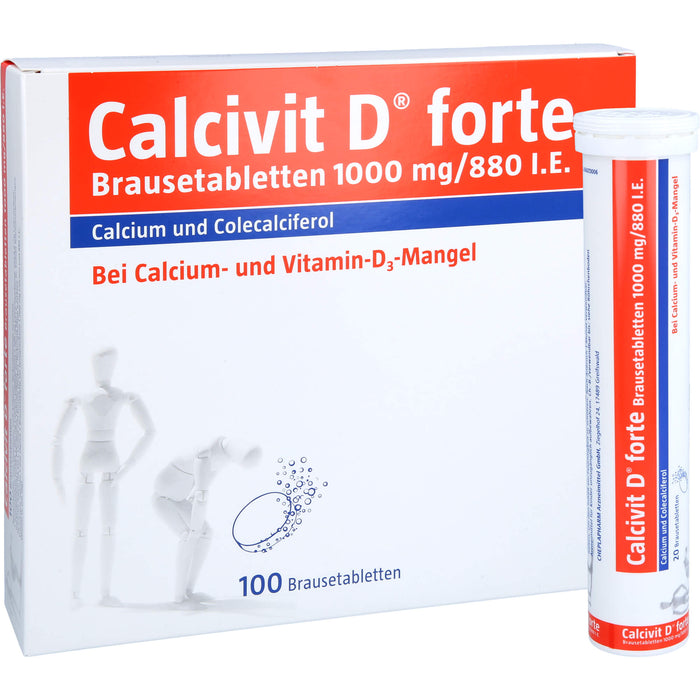 Calcivit D forte Brausetabletten 1000 mg/880 I.E., 100 pc Tablettes