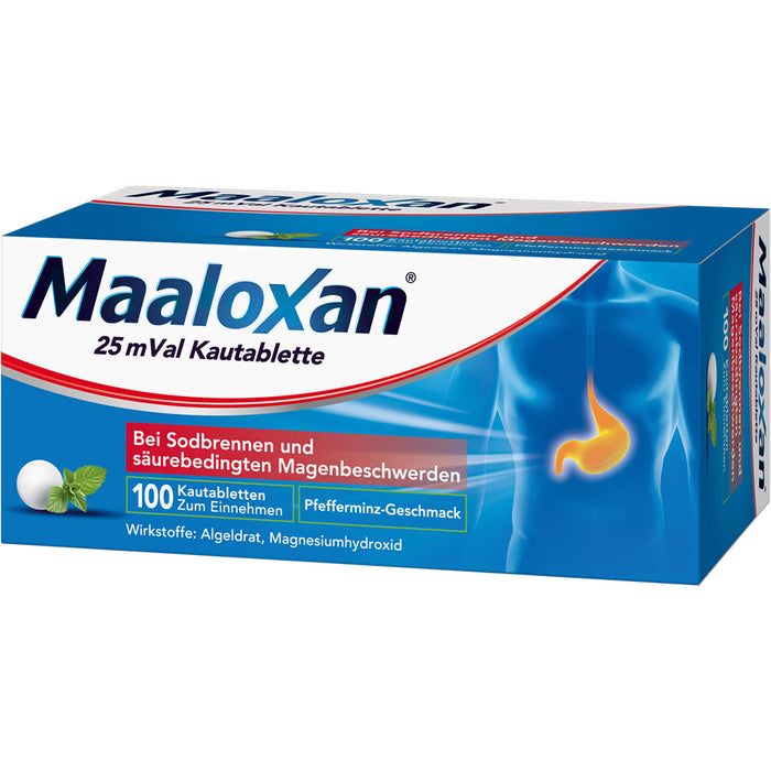 Maaloxan 25 mVal Kautabletten bei Sodbrennen, 100 pcs. Tablets