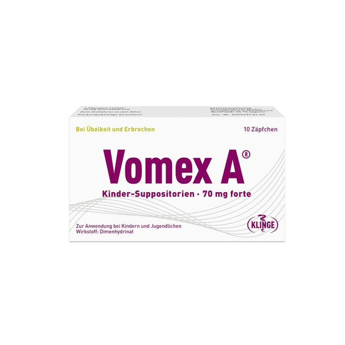 Vomex A Kinder-Suppositorien 70 mg forte, 10 pcs. Suppositories