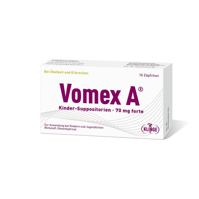 Vomex A Kinder-Suppositorien 70 mg forte, 10 pcs. Suppositories