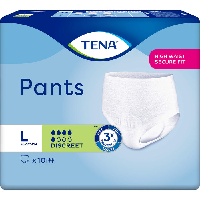 TENA Pants Discreet L bei Inkontinenz, 10 pcs. Nappy trousers