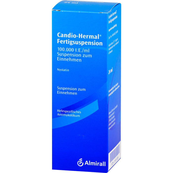 Candio-Hermal Fertigsuspension zur topischen Behandlung nystatinempfindlicher Hefepilzinfektionen, 24 ml Solution