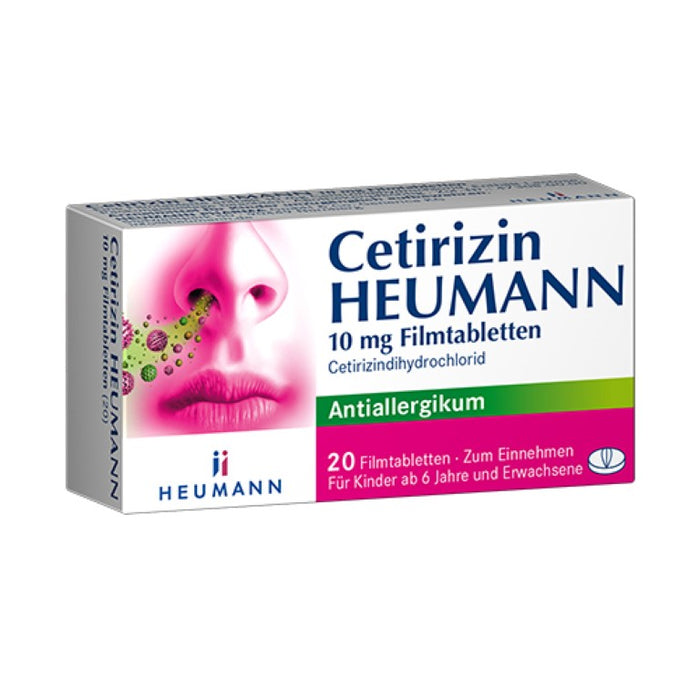 Cetirizin Heumann 10 mg Filmtabletten Antiallergikum, 20 pc Tablettes