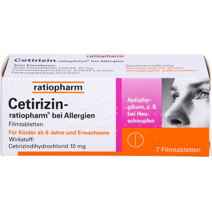 Cetirizin-ratiopharm 10 mg bei Allergien Filmtabletten, 7 pc Tablettes
