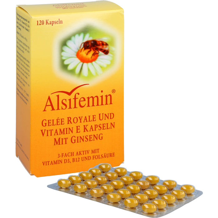 Alsifemin Gelée Royale und Vitamin E Kapseln mit Ginseng , 120 pc Capsules