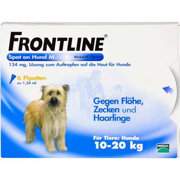 FRONTLINE Spot on Hund M Pipetten gegen Flöhe, Zecken und Haarlinge, 5 pc Ampoules