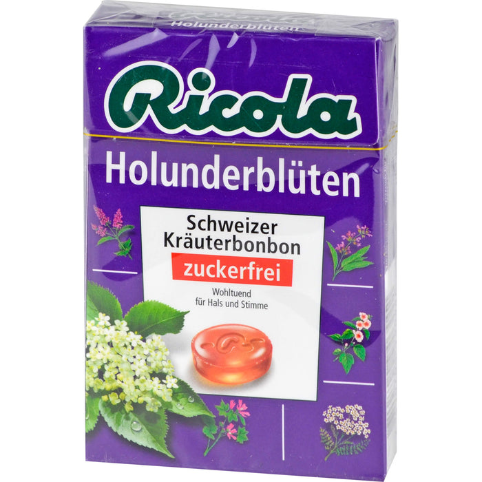 Ricola Schweizer Kräuterbonbons Box Holunderblüten ohne Zucker, 50 g Candies
