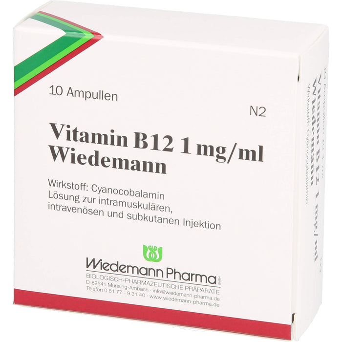 Combustin Vitamin B12 1 mg/ml Wiedemann Injektionslösung, 10 pcs. Ampoules