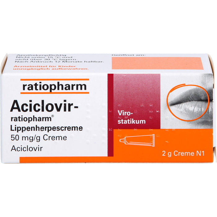 Aciclovir-ratiopharm Lippenherpescreme, 2 g Crème