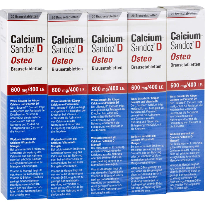 Calcium-Sandoz D Osteo 600 mg/400 I.E. Brausetabletten, 100 pc Tablettes