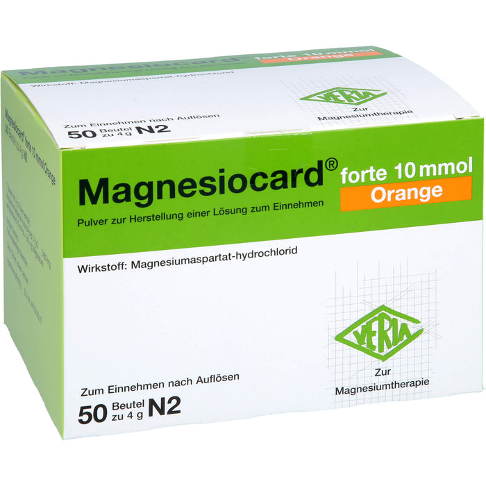 Magnesiocard forte 10 mmol Orange, Pulver zur Herstellung einer Lösung zum Einnehmen, 50 pc Sachets