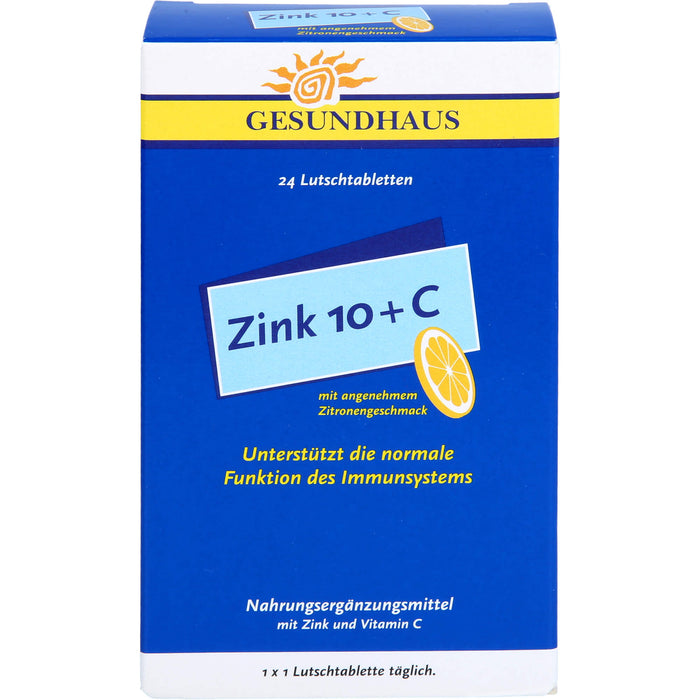 GESUNDHAUS Zink 10 + C Lutschtabletten, 24 pcs. Tablets