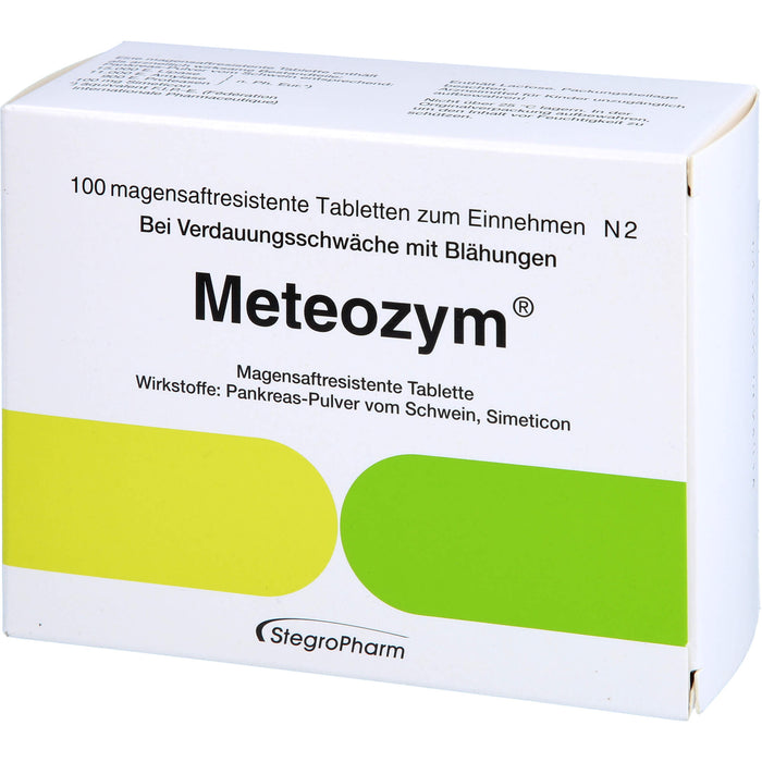 Meteozym Filmtabletten bei Verdauungsschwäche mit Blähungen, 100 pc Tablettes