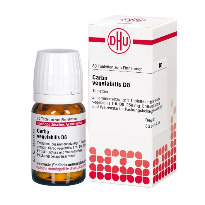 DHU Carbo vegetabilis D8 Tabletten, 80 pc Tablettes