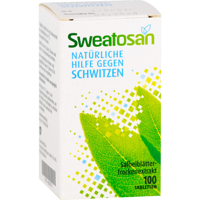 Sweatosan Tabletten natürliche Hilfe gegen Schwitzen, 100 pcs. Tablets