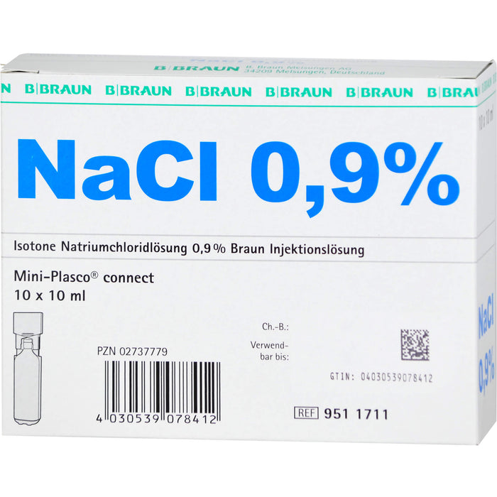 NaCl 0,9% Braun Injektionslösung Mini-Plasco connect, 10 pc Ampoules