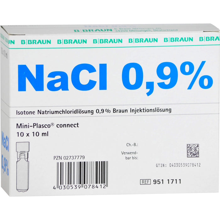 NaCl 0,9% Braun Injektionslösung Mini-Plasco connect, 10 pc Ampoules