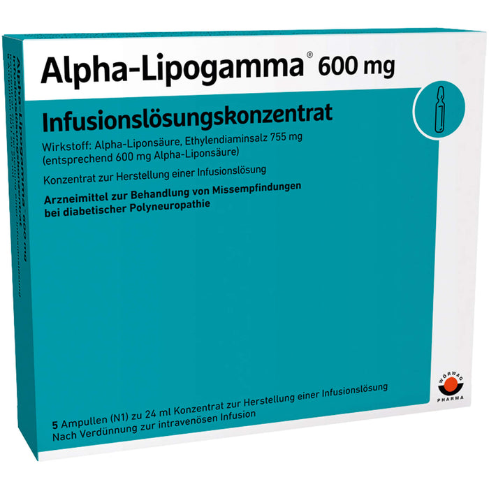 Alpha-Lipogamma 600mg Infusionslösungskonzentrat, 5X24 ml IFK