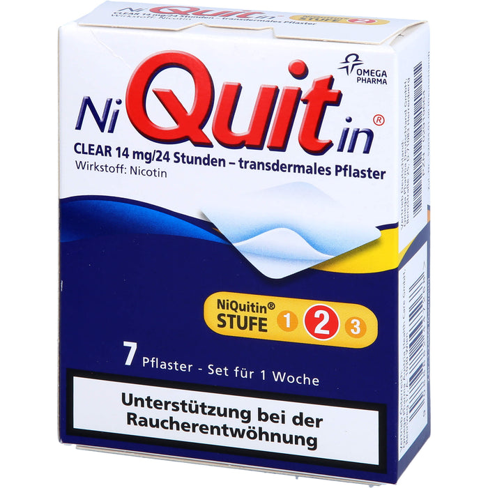 NiQuitin clear 14 mg/24 Stunden - transdermales Pflaster, 7 pc Pansement