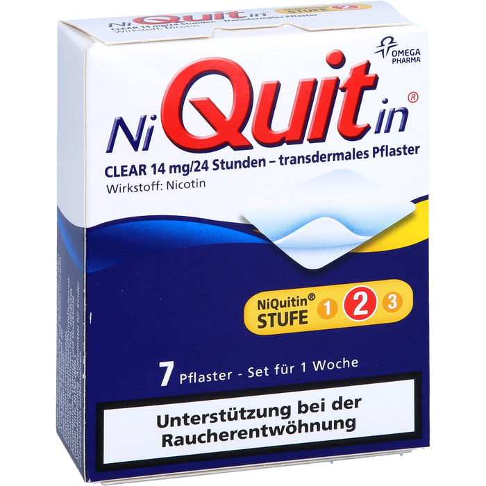 NiQuitin clear 14 mg/24 Stunden - transdermales Pflaster, 7 pc Pansement