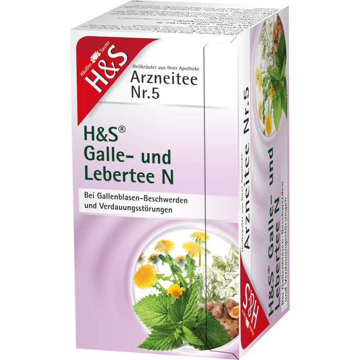 H&S Galle- und Lebertee N Arzneitee Nr. 5 Filterbeutel, 20 pc Sac filtrant