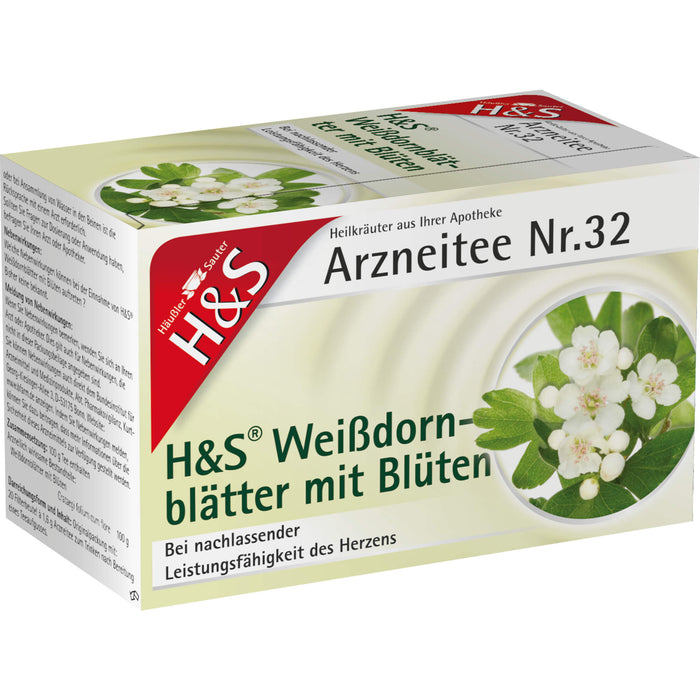 H&S Weißdornblätter mit Blüten Arzneitee, 20 pc Sac filtrant
