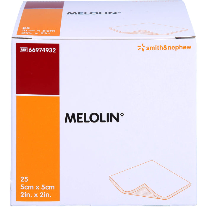 MELOLIN 5X5 WUNDAUFLAGE STERIL, 25 pc Compresses