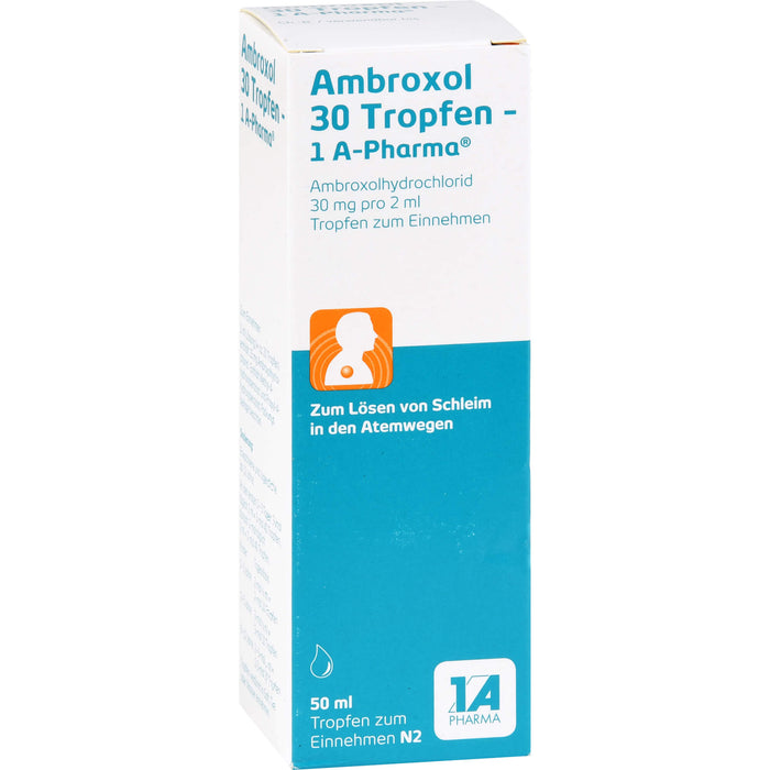 1A Pharma Ambroxol 30 Tropfen zum Lösen von Schleim in den Atemwegen, 50 ml Solution