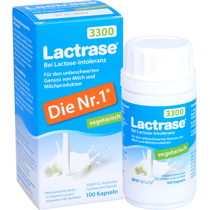 Lactrase 3300 vegetarisch bei Lactose-Intoleranz Kapseln, 100 pc Capsules