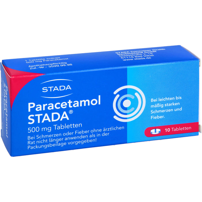 Paracetamol STADA Tabletten bei Schmerzen und Fieber, 10 pcs. Tablets