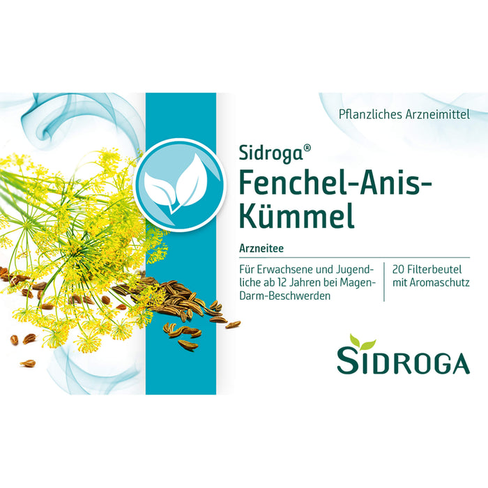 Sidroga Fenchel-Anis-Kümmel Arzneitee bei Magenbeschwerden, 20 pc Sac filtrant