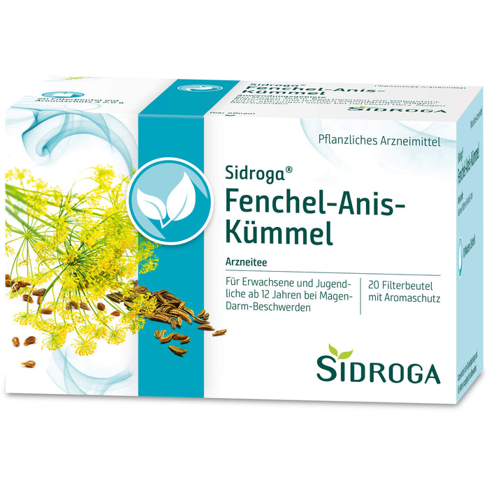 Sidroga Fenchel-Anis-Kümmel Arzneitee bei Magenbeschwerden, 20 pc Sac filtrant