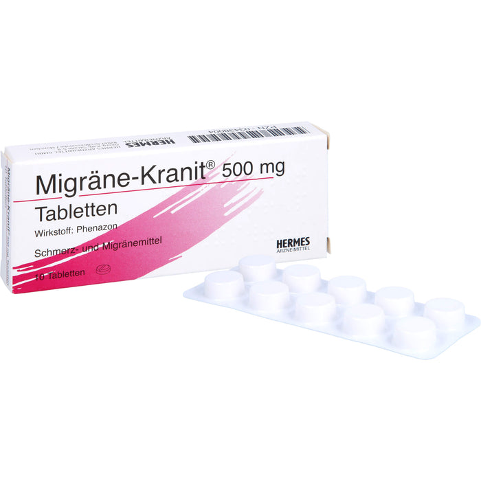 Migräne-Kranit 500 mg Tabletten Schmerz- und Migränemittel, 10 pc Tablettes