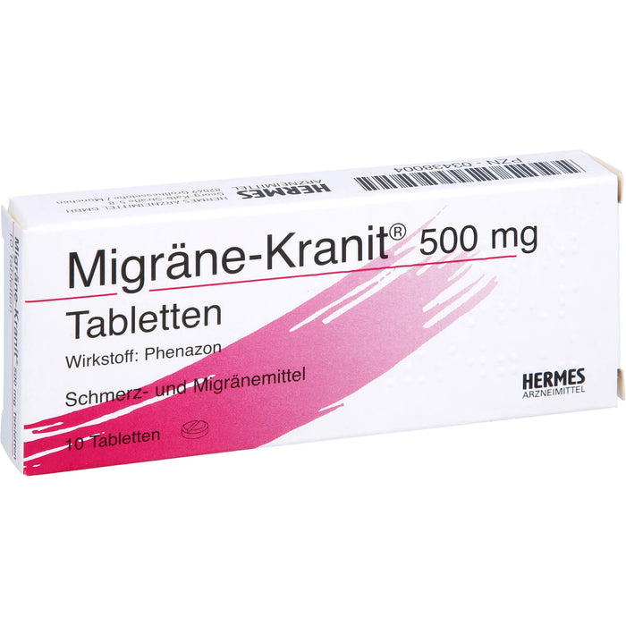 Migräne-Kranit 500 mg Tabletten Schmerz- und Migränemittel, 10 pc Tablettes