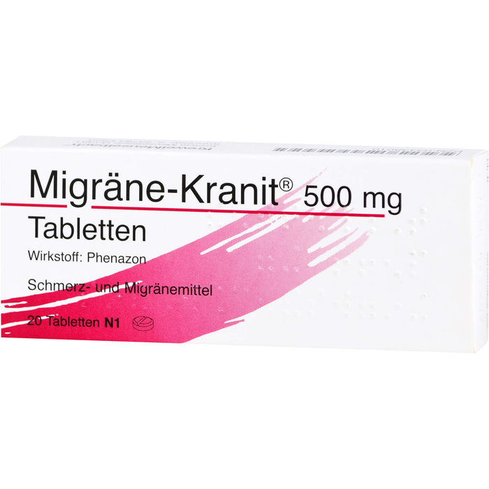 Migräne-Kranit 500 mg Tabletten, 20 pc Tablettes