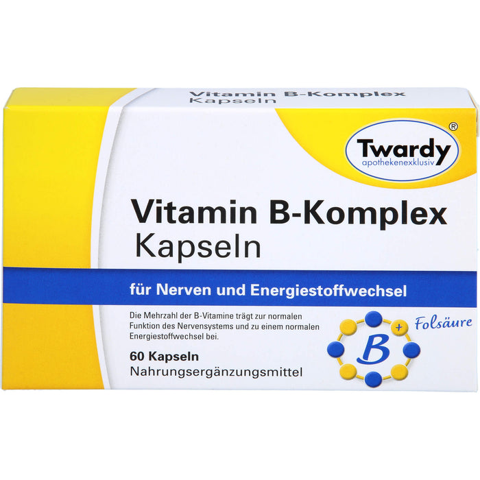 Twardy Vitamin B-Komplex Kapseln für Nerven und Energiestoffwechsel, 60 pc Capsules