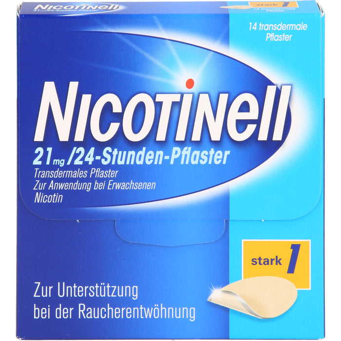 Nicotinell 21 mg/24-Stunden-Pflaster zur Unterstützung bei der Raucherentwöhnung, 14 pc Pansement